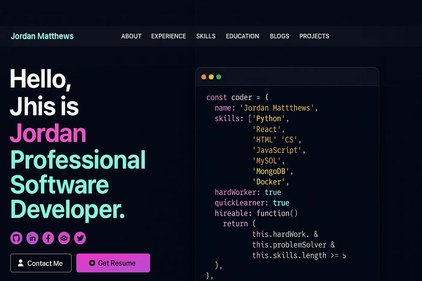 Portfolio Website project preview