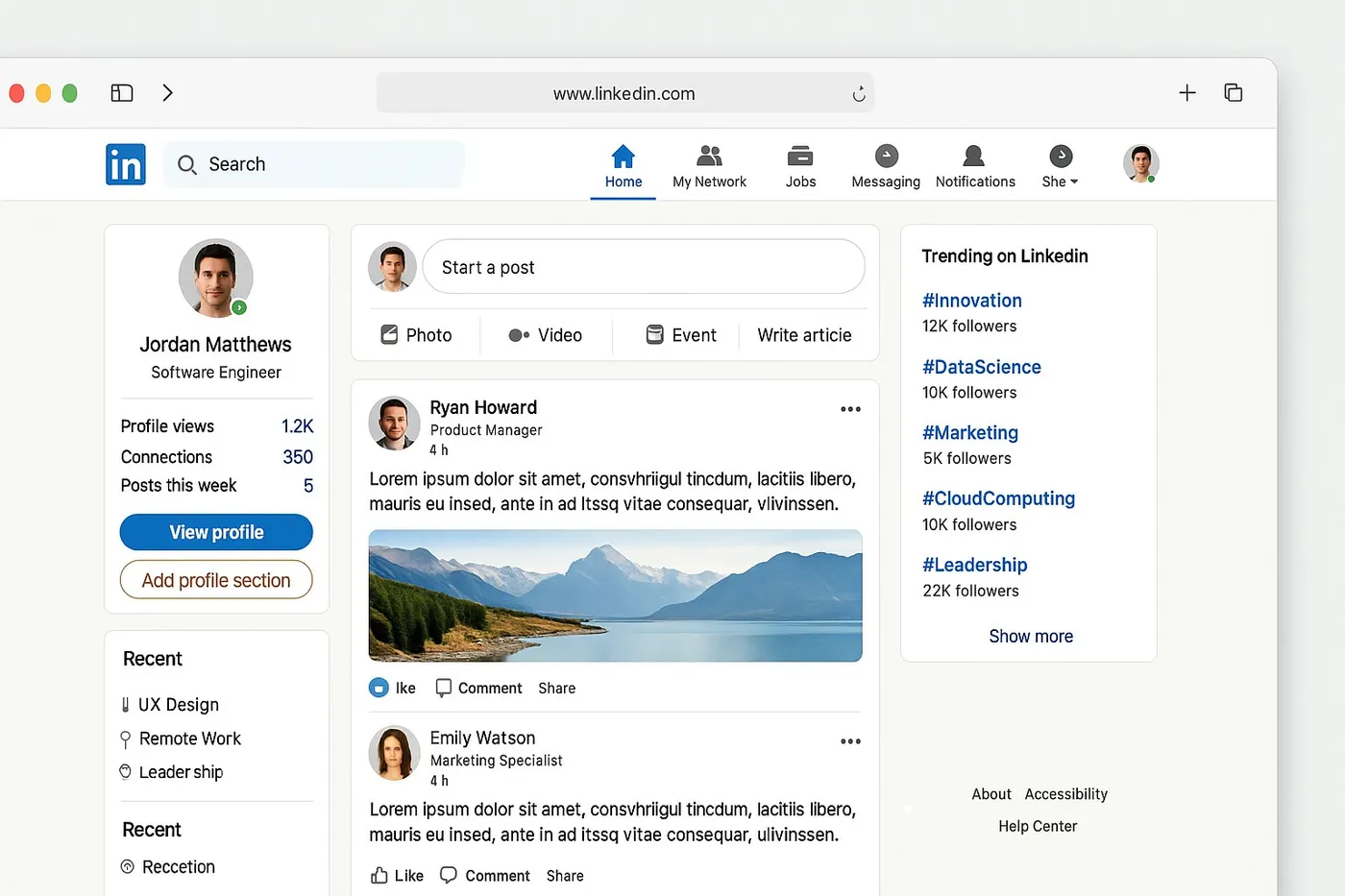 LinkedIn Clone project preview
